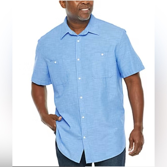 The Foundry Supply Co. Other - The Foundry Big & Tall Supply Co. Mens Chambray Short Sleeve Button Front Shirt